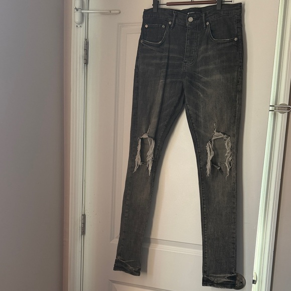 Men's Skinny Distressed Black Jeans